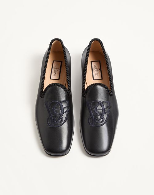 Valentino Garavani - Les Alcôvettes Mokassin Aus Ziegenleder - Schwarz - Mann - Loafers Und Drivers